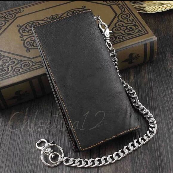 🎉HP🎉Men Leather Biker wallet card holder with chain - Picture 2 of 9